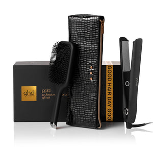 ghd Gold Hair Straightener Christmas Gift Set In Black