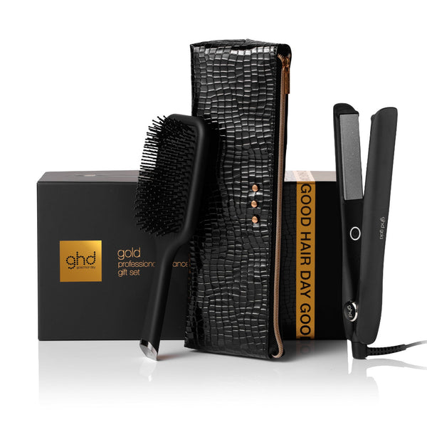 ghd Gold Hair Straightener Gift Set In Black