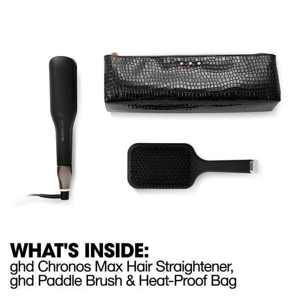ghd Chronos Max Best Wide Plate Hair Straightener Gift Set in Black