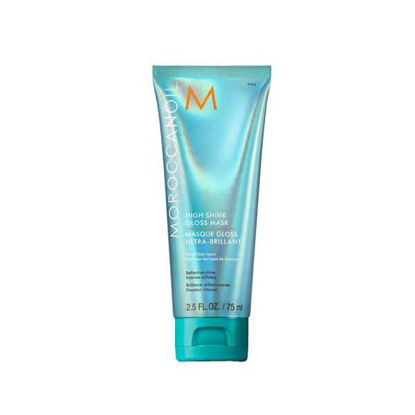Moroccanoil high-shine gloss mask tube on a white background