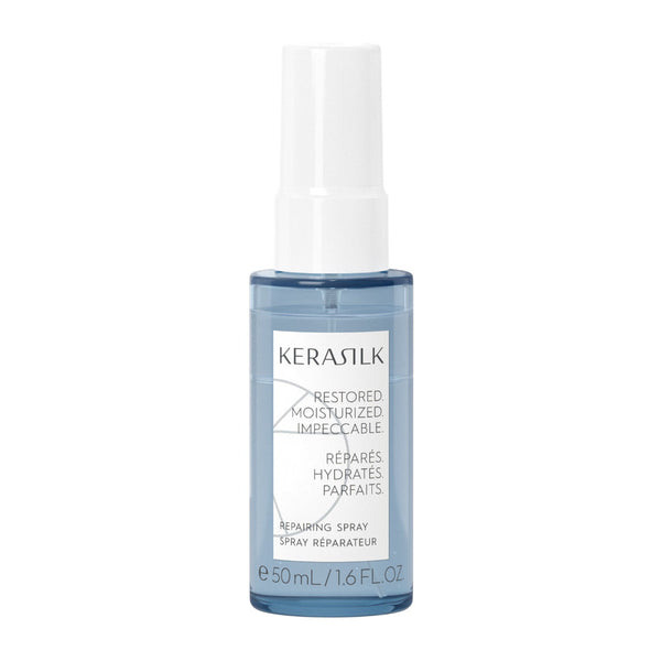 Kerasilk hair spray bottle on a white background