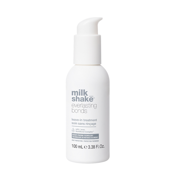 A white pump bottle of Milk Shake Everlasting Bonds leave-in treatment, shown on a clean white background.