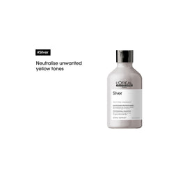 L'Oreal Silver hair care product on a white background