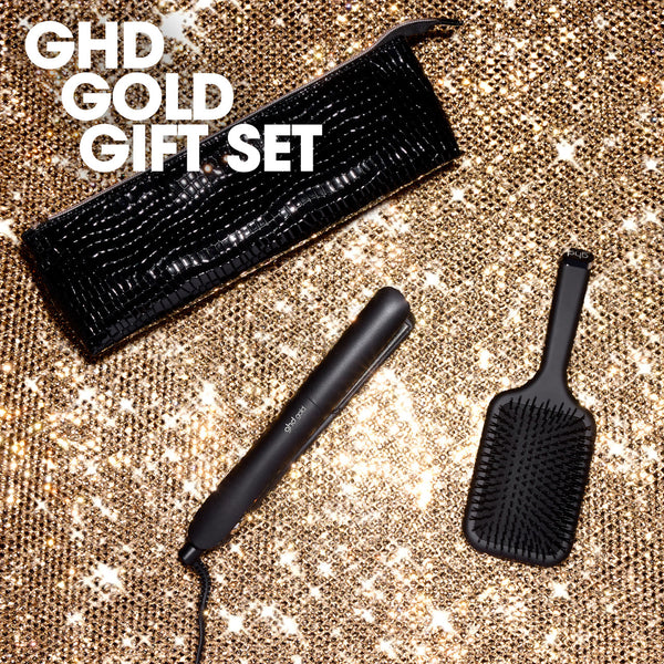 ghd Gold Hair Straightener Gift Set In Black