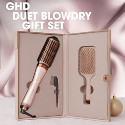 ghd Duet Blowdry Hair Dryer Brush Festive Gift Set in Cashmere Beige (worth £486.50)
