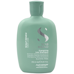 Green shampoo bottle with text on a white background