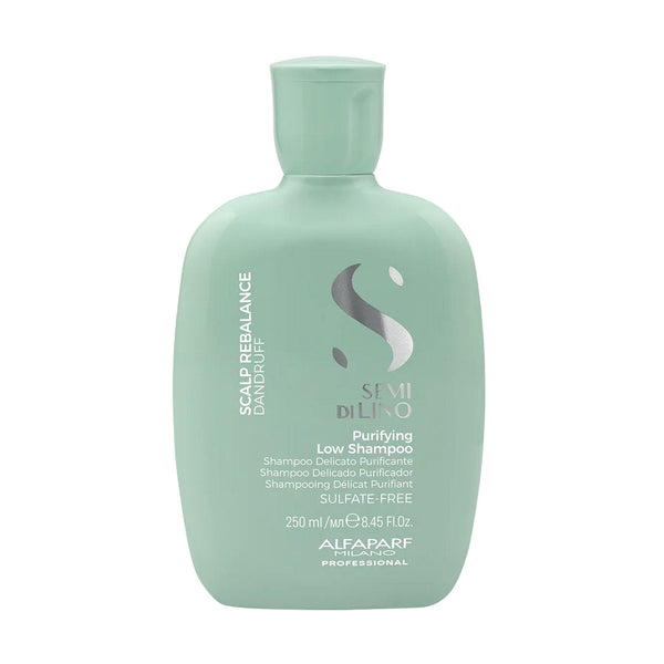 Green shampoo bottle with brand logo on a white background