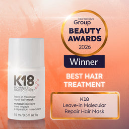 K18 leave in molecular repair hair mask winner of best hair treatment product, Face the Future Beauty Awards 2026 