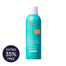 Moroccanoil shampoo bottle with a promotional label on a white background