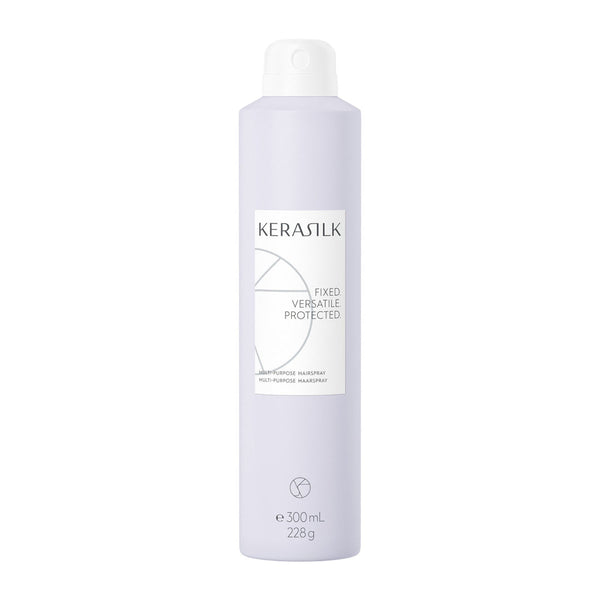 Kerasilk hair spray bottle on a white background