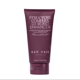 A tube of Nak Hair Structure Complex 03 Bond Enhancer in a deep plum purple color with white text, shown against a plain white background.